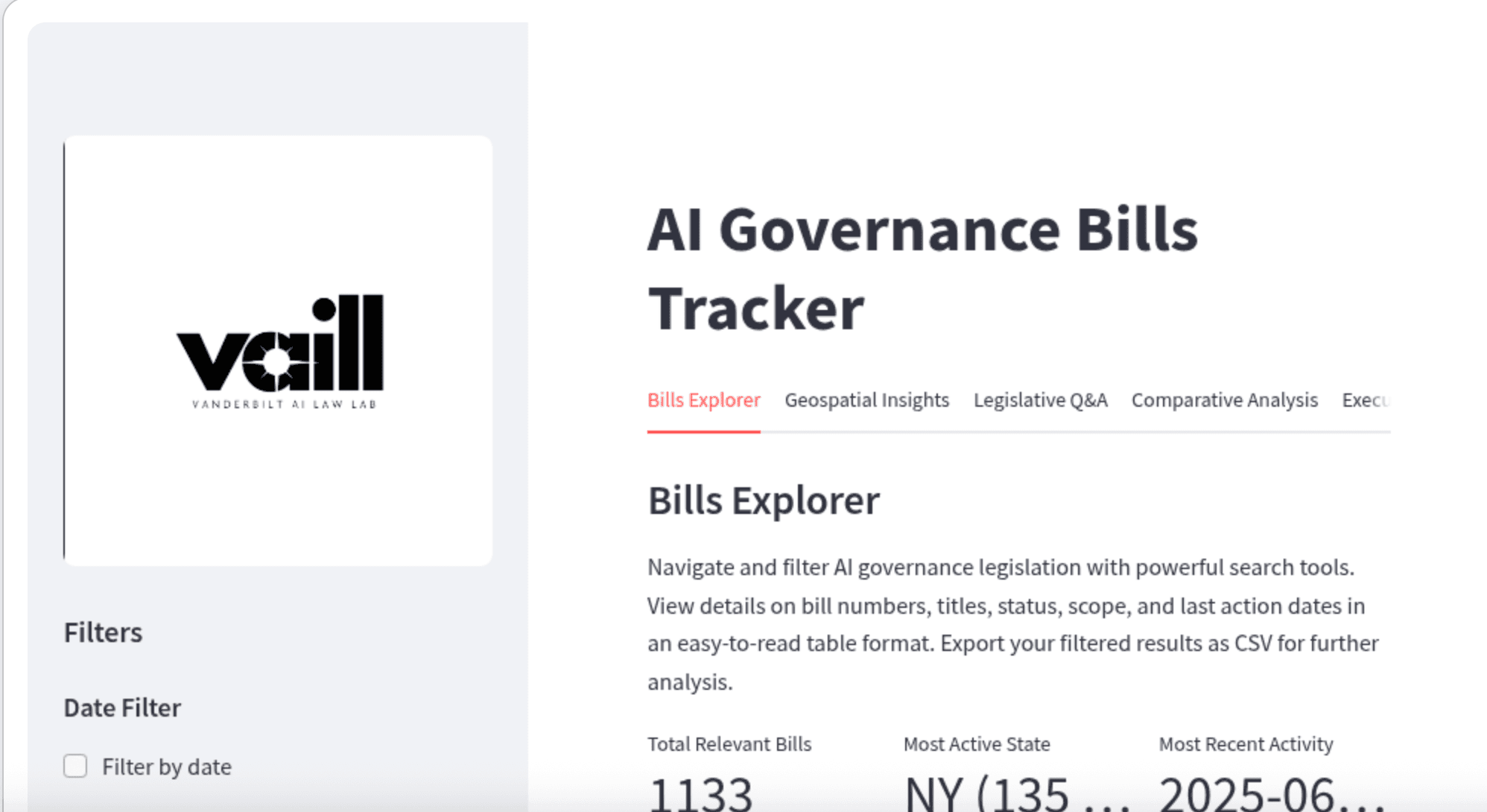 AI Legislation Tracker
